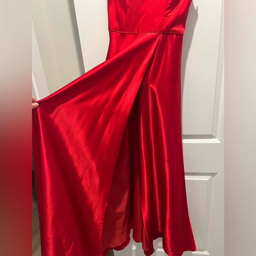 Red Slit Dress - Picture 3 of 6